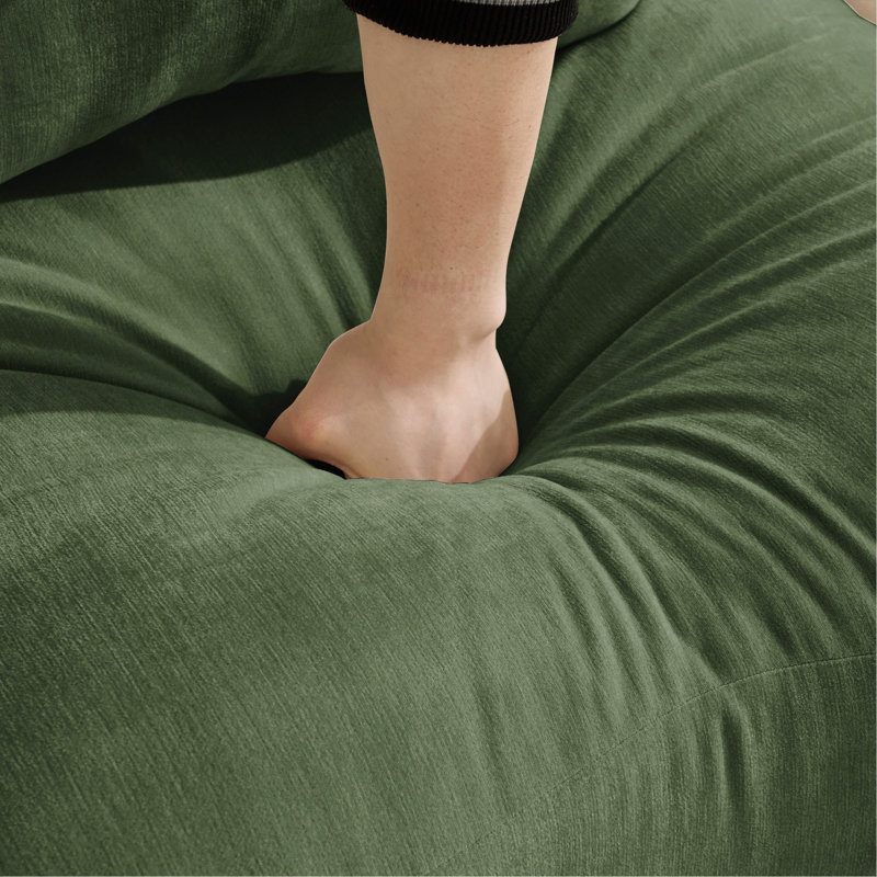 Canapé en L avec support en chenille avec coussin de taille délicate, conception ergonomique en courbe, avec repose-pieds mobile, assemblage facile pour le salon