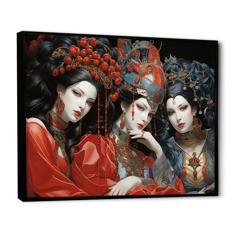 Japon Art Kabuki Theatre III - Japanese Wall Art Living Room, 24" H x 32" W, Cadre flottant noir