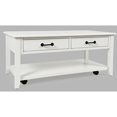Table basse avec rangement d’acacia Gallaher