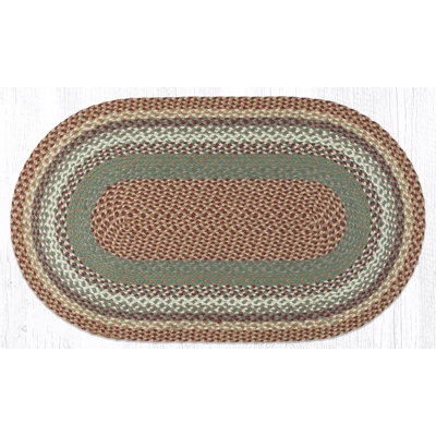 Earth Rug Buttermilk/Cranberry Oval Braided Rug