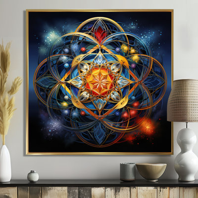 Mystère cosmique mauve - art mural Boho Mandala