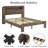 Bed Frame Full Size, Wood Platform Bed Frame With Storage LED Light Headboard And 2 USB , Noise Free,No Box Spring Needed And Easy Assembly Tool,Large Under Bed Storage,Dark Grey-691320118-691320116