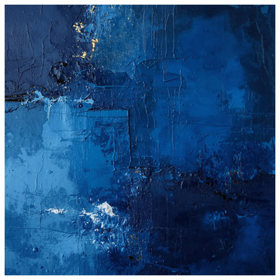 Textured Blue Abstract Canvas Gallery Wrap in Many Sizes