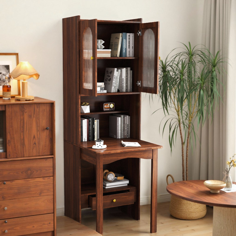Fold-Out Convertible Writing Desk, Walnut