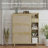 Natural Bohemia Style Shoe Cabinet with 3 Rattan Flip Drawers, 3 Cube Shelves, and 1 Storage Drawer for Hallway and Entryway-500984117