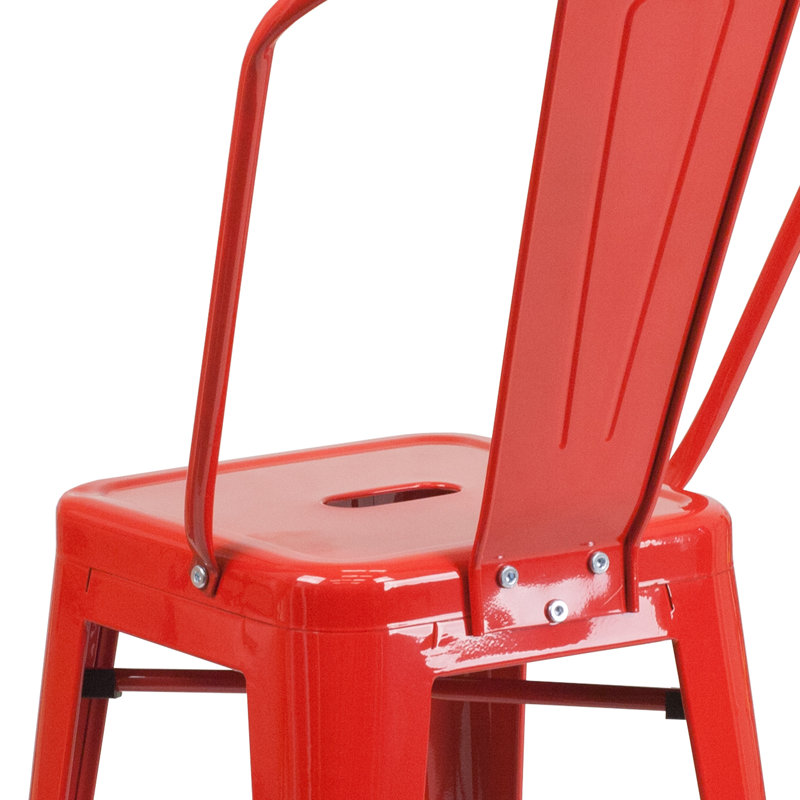 Tabouret de bar Iddings, Rouge lustré, 1, Tabouret de bar (siège d'une hauteur de 30 po)