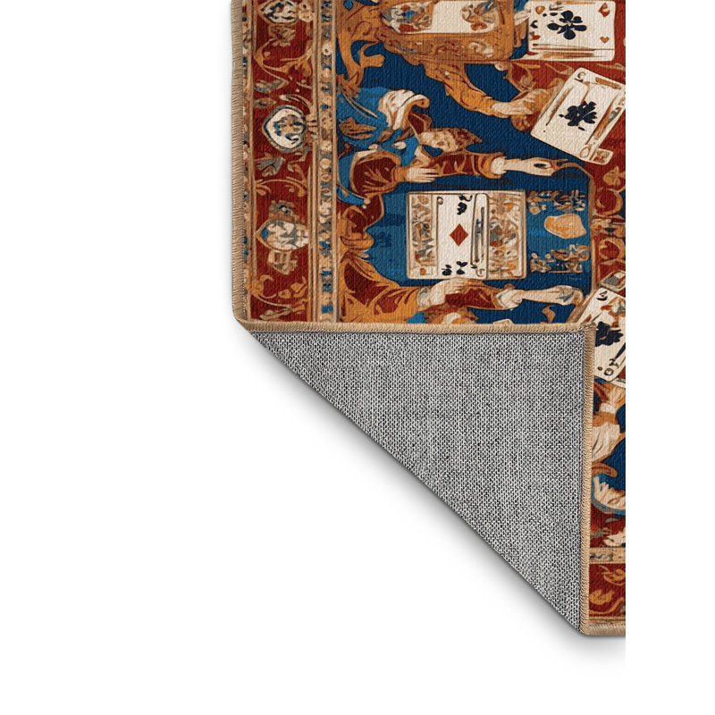 Tapis brun français lavable à la machine, Rond 3 pi