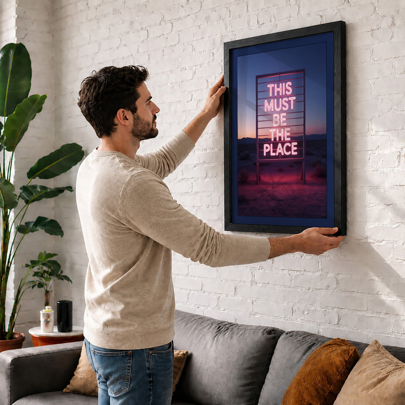 Neon Sign At Dusk Modern - Print, Unframed, A3 - 42.0 x 29.7 cm