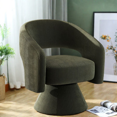 Chaises d'appoint pivotantes, siège de maison moderne en velours côtelé de polyester