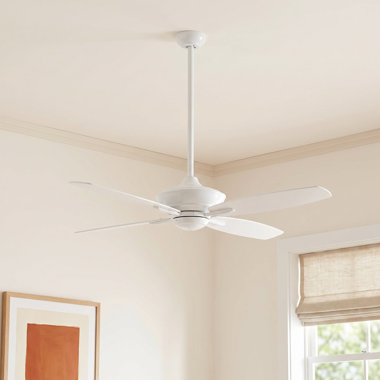 New Era 52" Ceiling Fan, White with White Blades