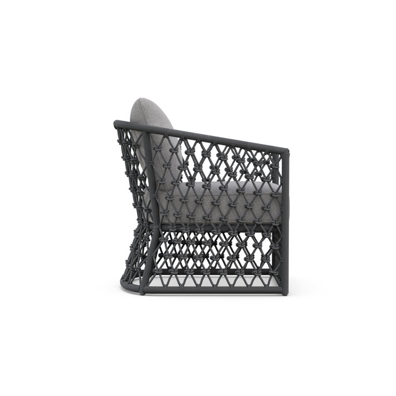 Amelia Patio Chair with Cushions, Ash Frame/Fog Cushion