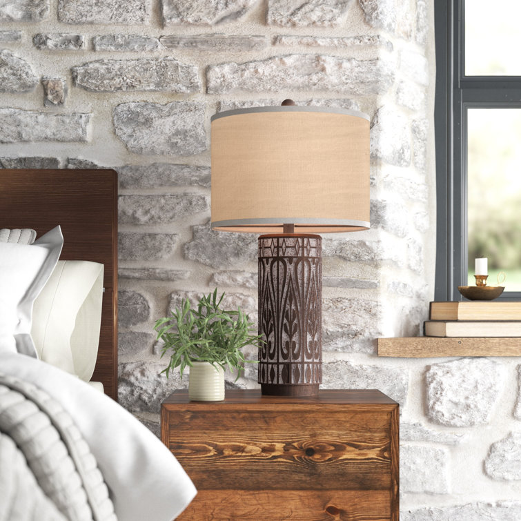 Battery Powered Live Edge Wood Table Lamp Loon Peak Base Color: Hickory Brown