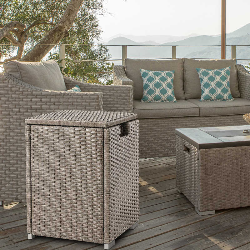 Table de rangement pour foyer au propane, Taupe