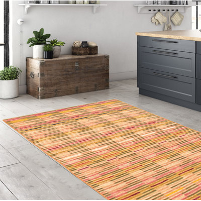 Tapis en laine noué à la main beige/jaune/gris Bedonia