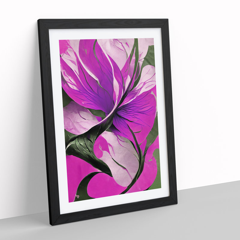 Abstract Floral No.4 - Framed Print, Black Framed, 46cm H x 34cm W x 2cm D