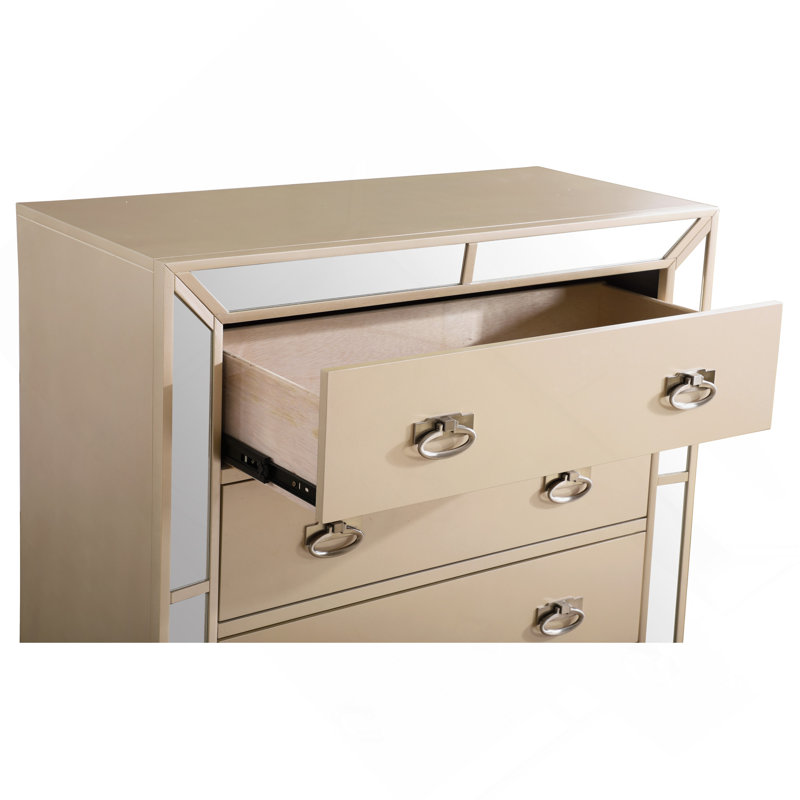 Coffre de rangement élégant au fini perlé, Beige