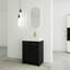 Meuble-lavabo autoportant de 24 po avec lavabo en résine, avec porte à fermeture douce, ensemble KD