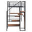 Lit mezzanine simple en métal noir avec bureau et grille. Fabrication robuste. Garde-robe latérale pour optimiser l'espace. Multiples activités polyvalentes. Convient à la décoration d'une pièce. Matelas non inclus Grille de taille en noir.-1237468414-1237468413