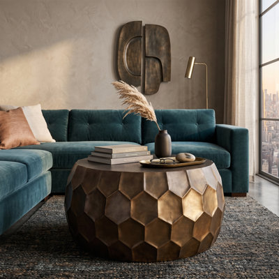 Celentano Metal Drum Accent Coffee Table