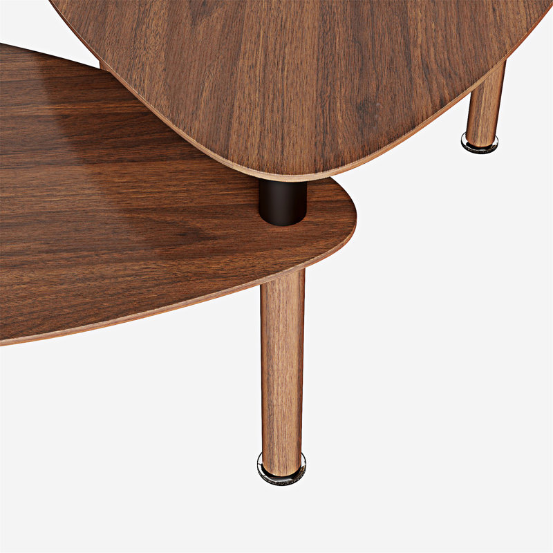 Table basse rotative en bois, Noyer