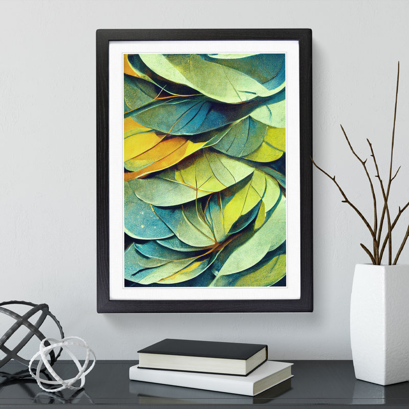 Leaf - Framed Print, Black, 46cm H x 34cm W x 2cm D