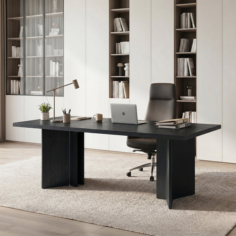 Hussan 50'' W L-Shaped Computer Desk, 71 Wide, Black