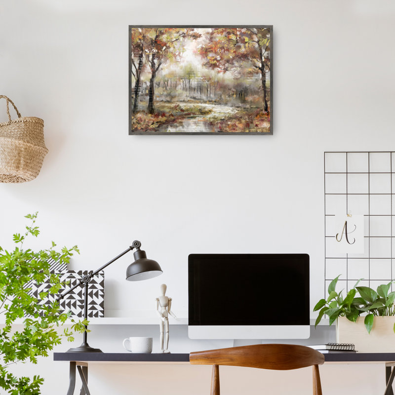 «Seasoned Path» par Studio Arts, reproduction d'art sur toile, H 43 po x l 57 po x P 1,5 po, Cadre couleur acier