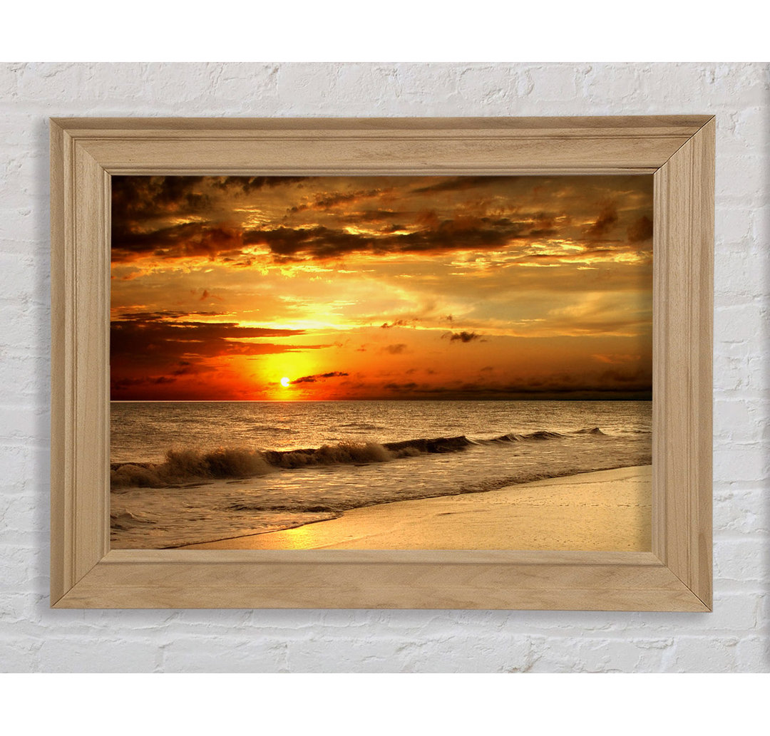 Gerahmtes Leinwandbild Sunset Waves 1