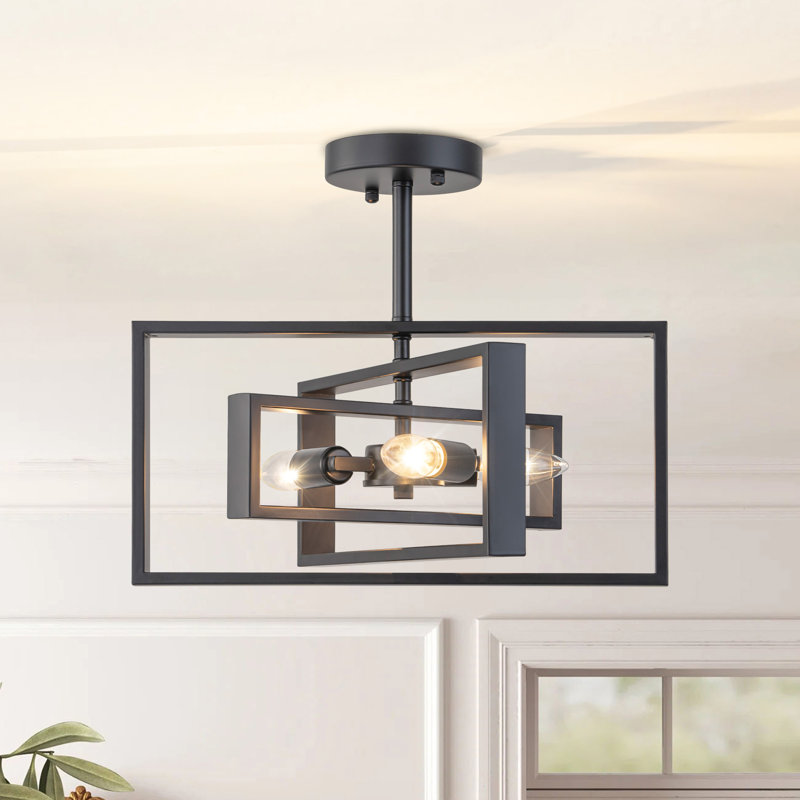 Plafonnier semi-encastré 3 lumières moderne 