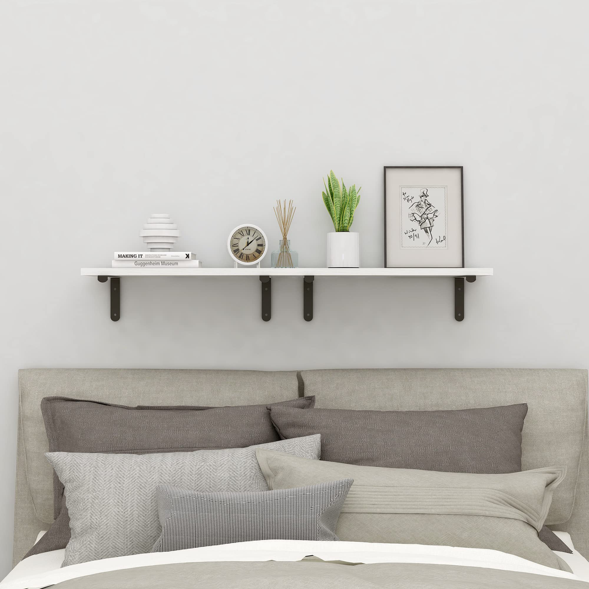 Latitude Run® White Wood Floating Shelves Wall Mounted Wayfair Canada