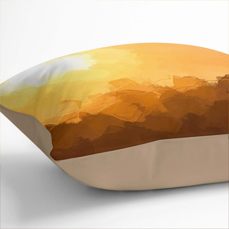 Mountain Layers Cushion with Filling, 40cm H x 40cm W x 15cm D, Stone