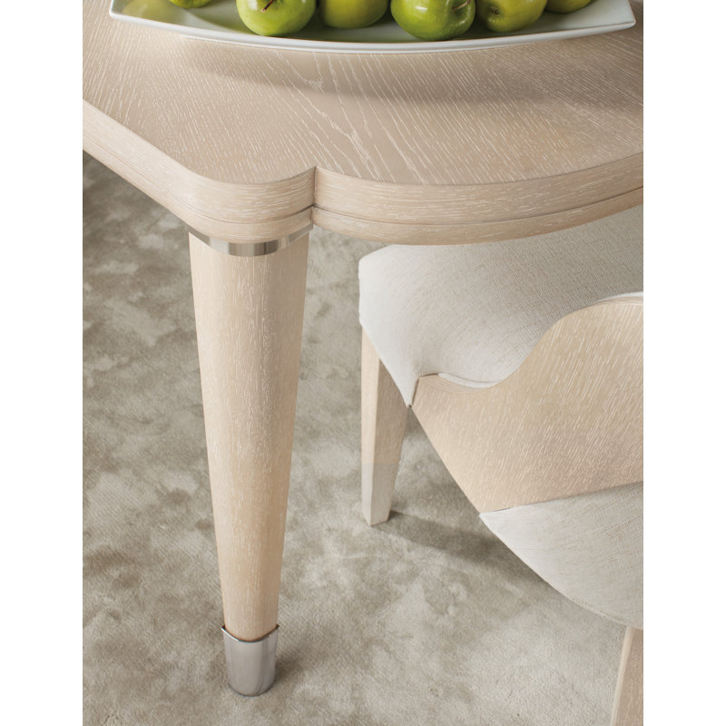 Cream Oak Extendable Rectangular Dining Table
