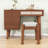 Retro Wood Makeup Vanity Set with Charging Plug, USB Port, 4 Storage Drawers and Stool-1550049098