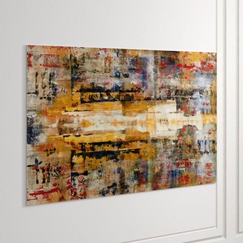 Slide Rule Painting by Alexys Henry, 24" H x 38" W x 1.5" D, Knife Gel