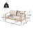 Avalon  Modern Coastal Acacia Wood and Wicker Outdoor Loveseat with Cushions