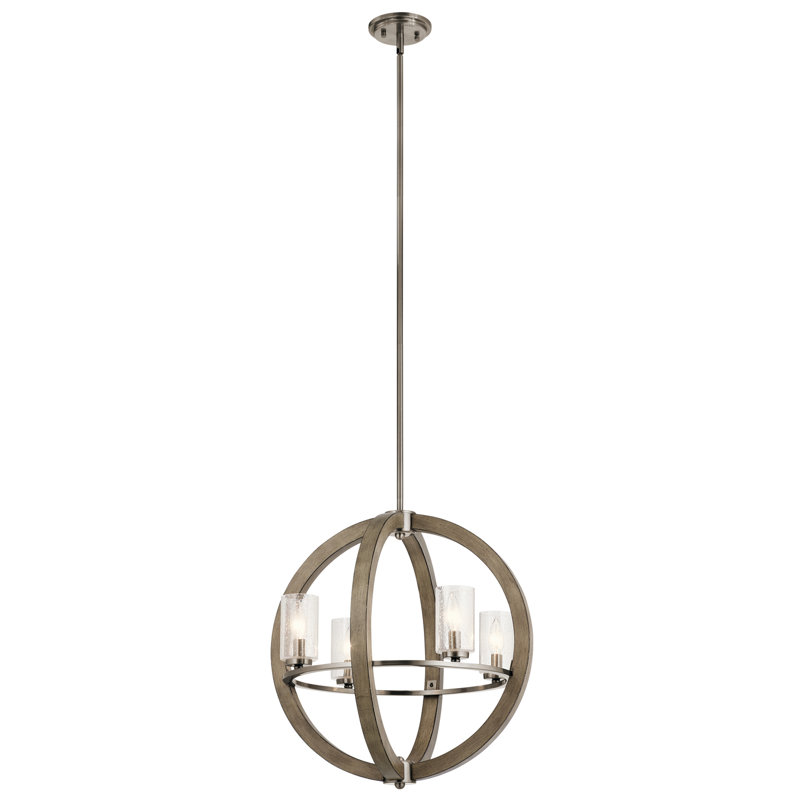 Darley 4 - Light Distressed Antique Grey Sphere Pendant