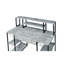 Table d'écriture moderne grise avec rangement - bureau élégant et pratique avec cadre ouvert pour travailler