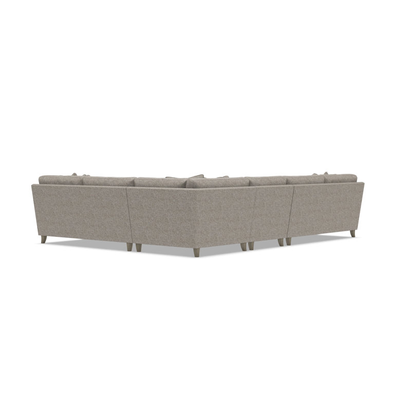Bernhardt Mila 4-Piece Fabric Sectional, Beige Polyester, 33.5" H x 137" W x 107" D, Right Hand Facing