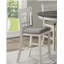 Ensemble de 2 tabourets hauts en bois laqué blanc rustique
