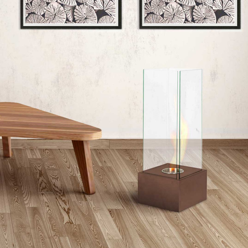 Palmore Metro Lane 25cm W Bio-Ethanol Fireplace, Rusty Brown