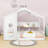 Wooden House-Shaped Floor Bed With Built-In Storage Shlves And Slats-497571785-497571784