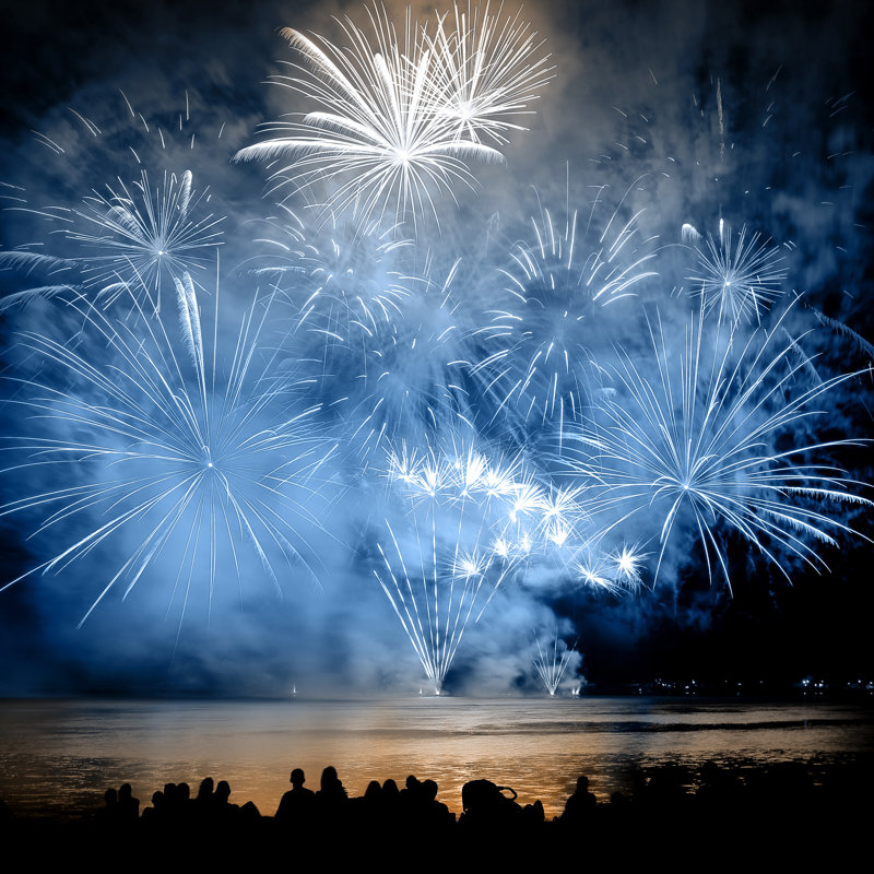 Fireworks Display - Wrapped Canvas Print, 51cm H x 76cm W