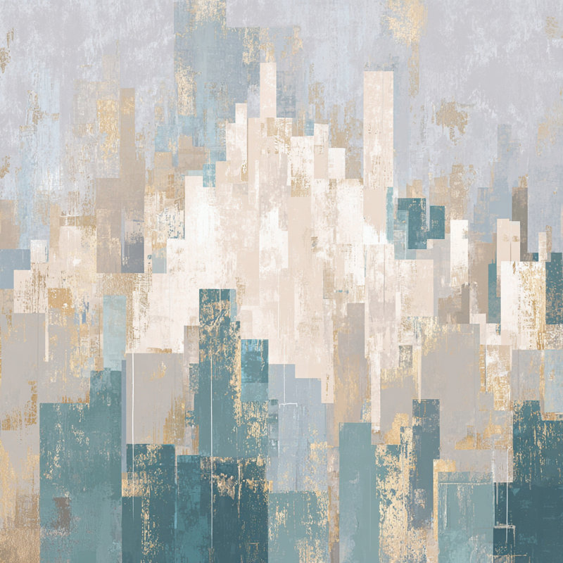 Art mural sur toile Layered Urban Blocks, L 12 po x H 12 po x P 1 po
