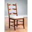Upholstered Solid Wood Ladder Back Side Chair in Brown