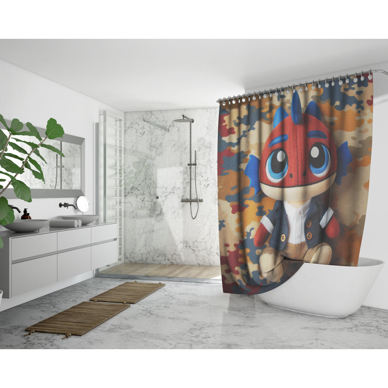 Rideau de douche abstrait avec doublure Cajuste