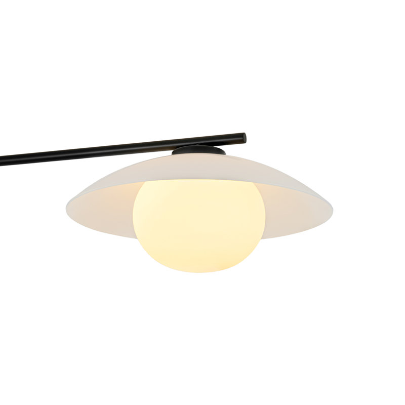 Plafonnier semi-encastré 3 lumières Mid-Century, Black