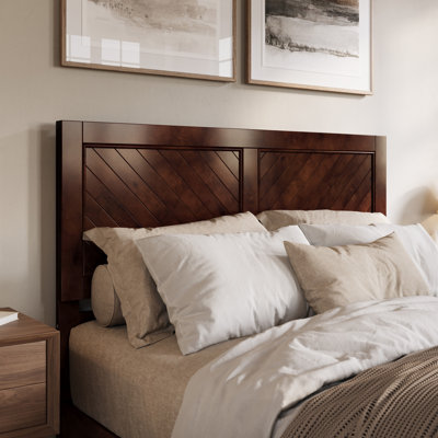 Emmitte Solid Wood Rustic Chevron Headboard