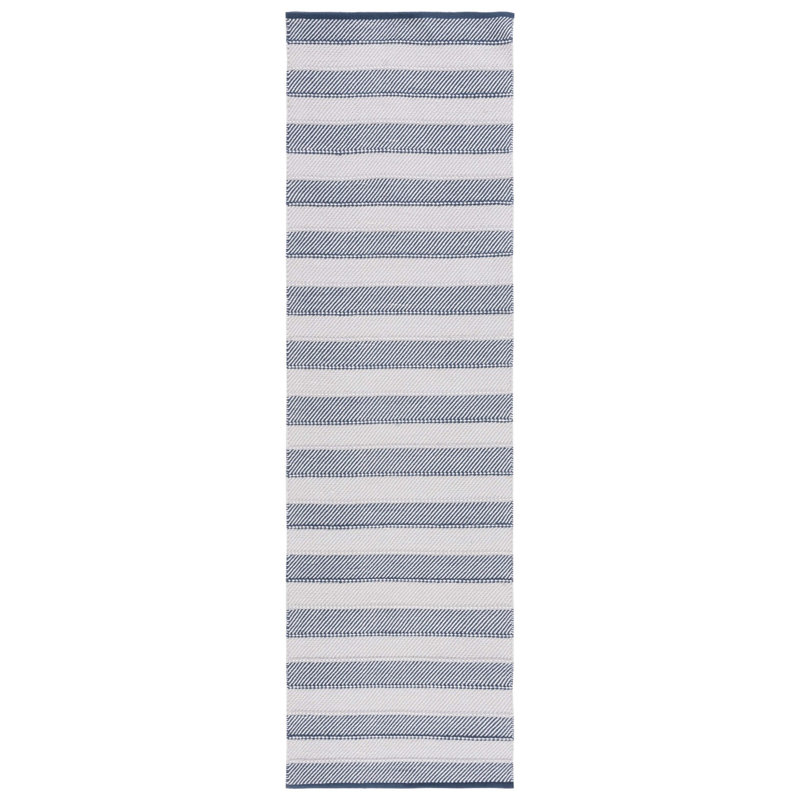Tapis rayé kilim 803 gris / bleu, Tapis de couloir 2 pi 3 po x 8 pi
