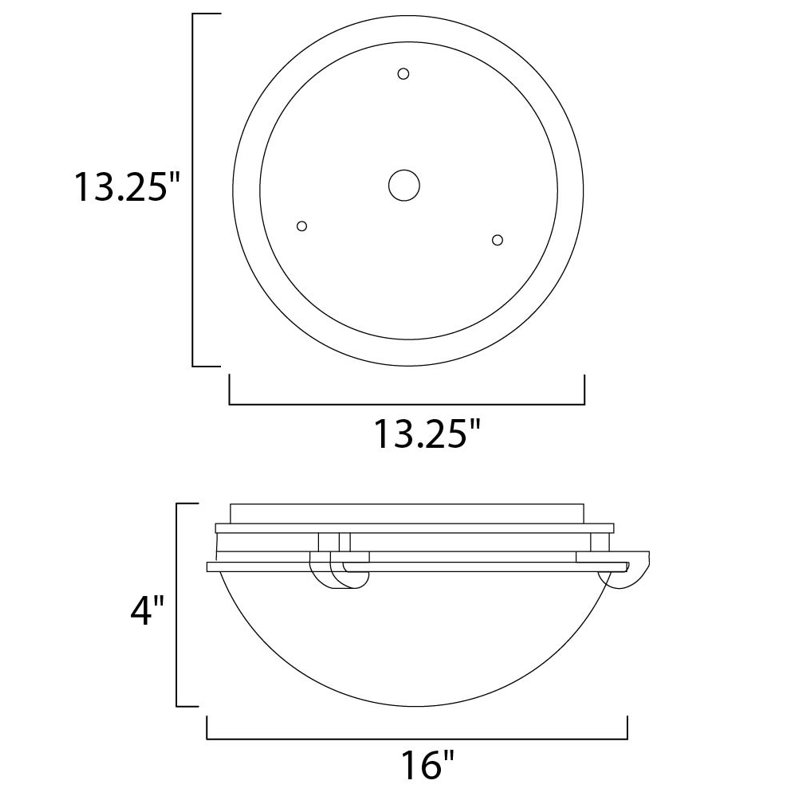 Plafonnier encastré en forme de bol à 3 lumières de 16 po Irinka, Marbre / nickel satiné