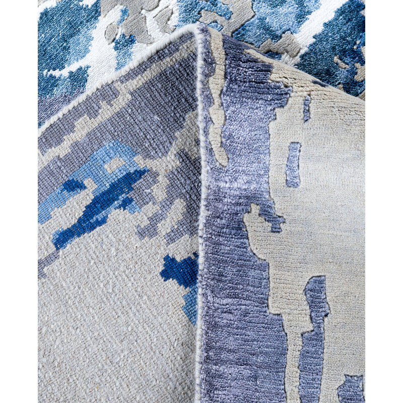Overdyed One-of-a-Kind Rectangle 9'3" X 12'2" Hand Knotted Area Rug